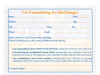 LifeChange Commitment Card