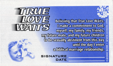 True Love Waits Commitment Card